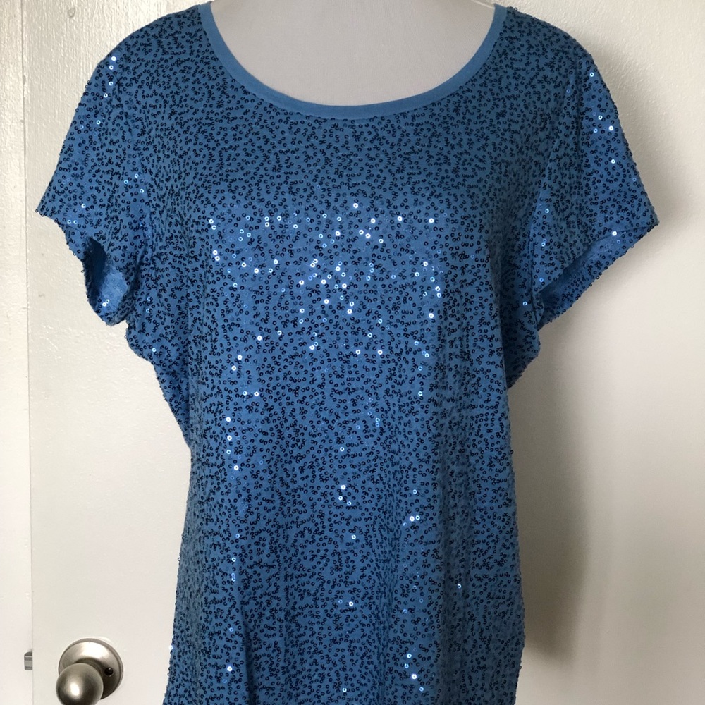 Calvin Klein Lite Blue Sequin T-Shirt